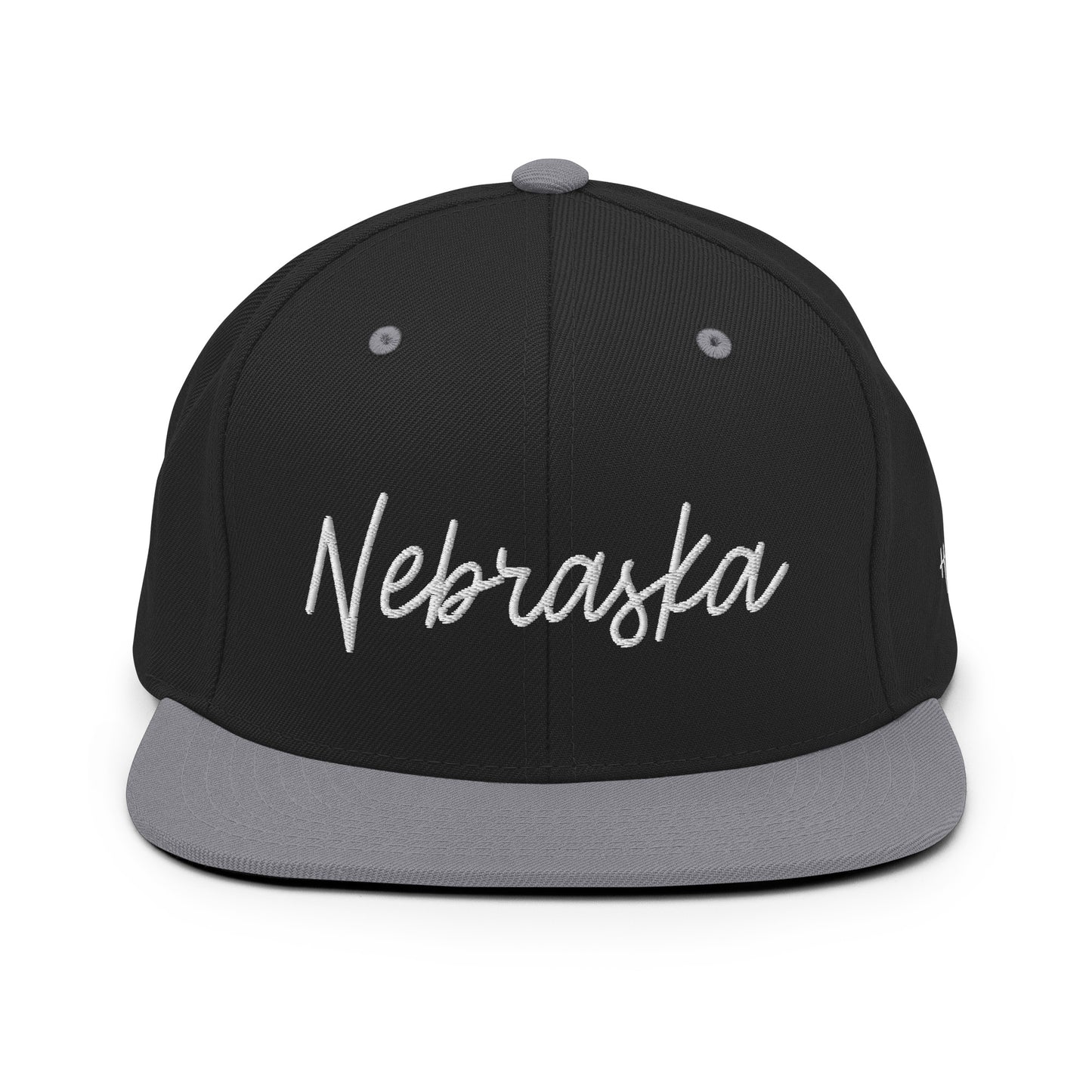 Nebraska Retro Script 6 Panel Snapback Hat