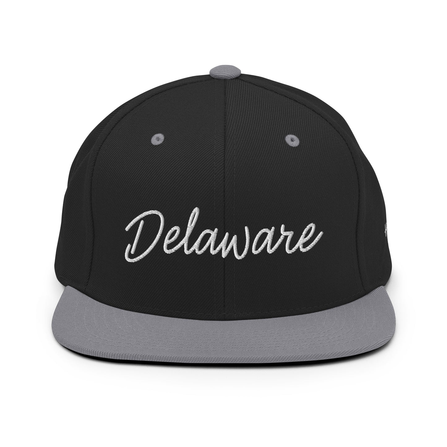 Delaware Retro Script 6 Panel Snapback Hat