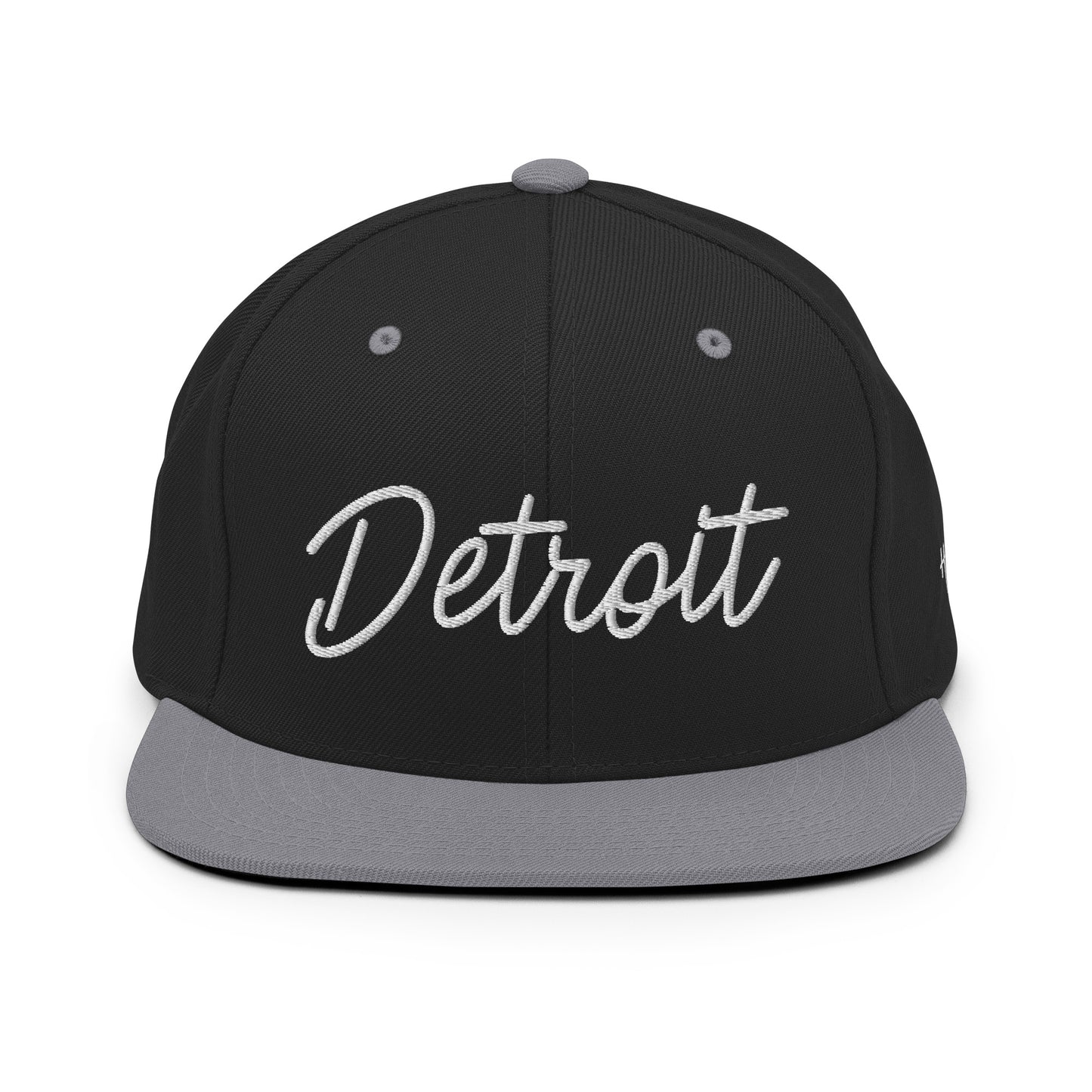 Detroit Retro Script 6 Panel Snapback Hat