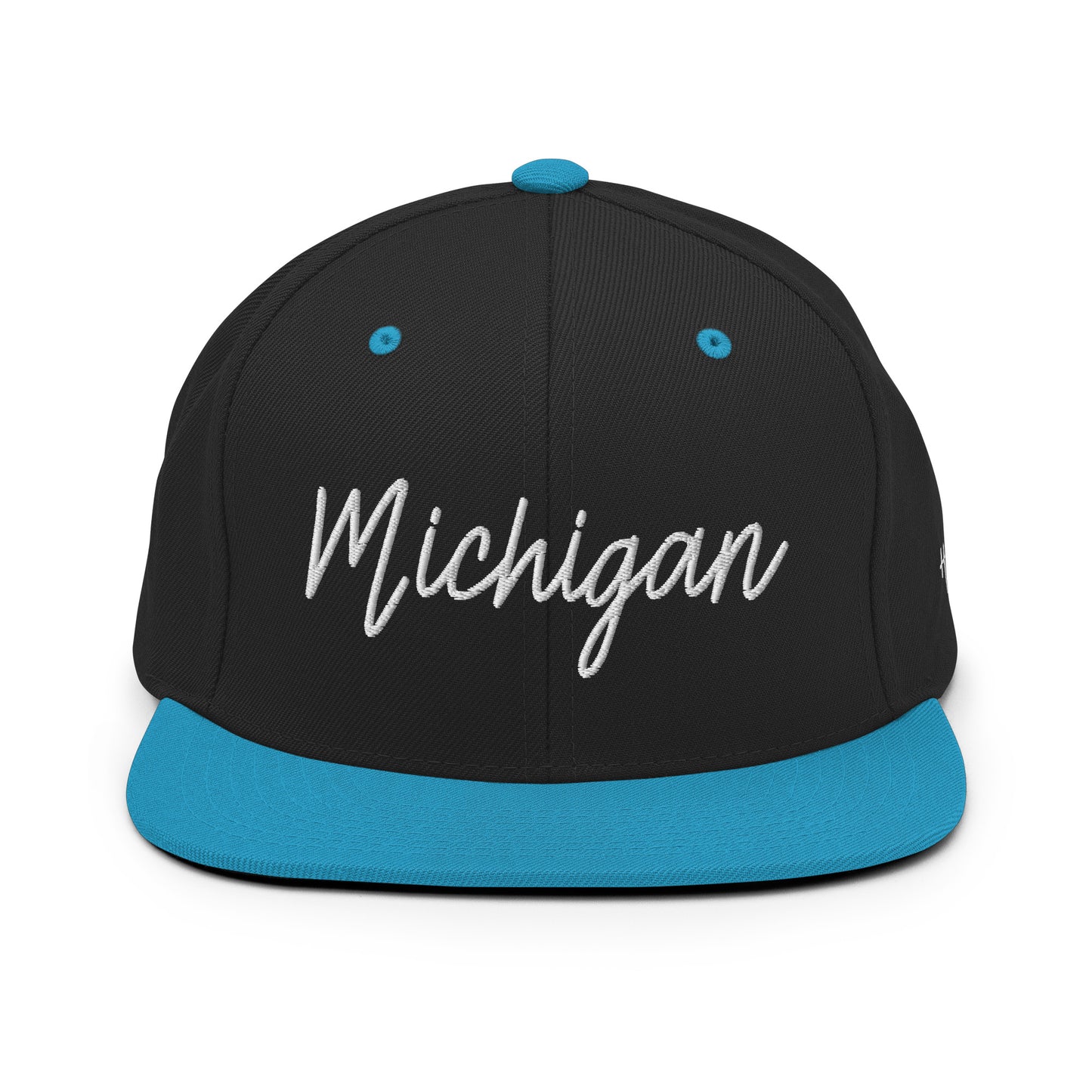 Michigan Retro Script 6 Panel Snapback Hat