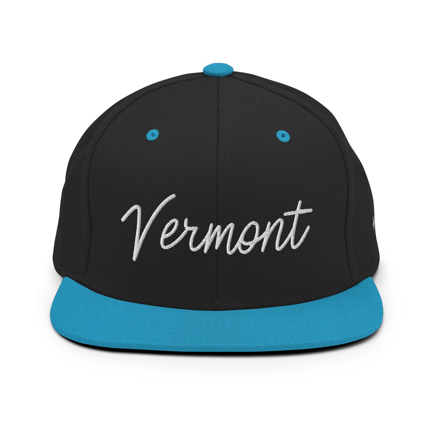 Vermont Retro Script 6 Panel Snapback Hat