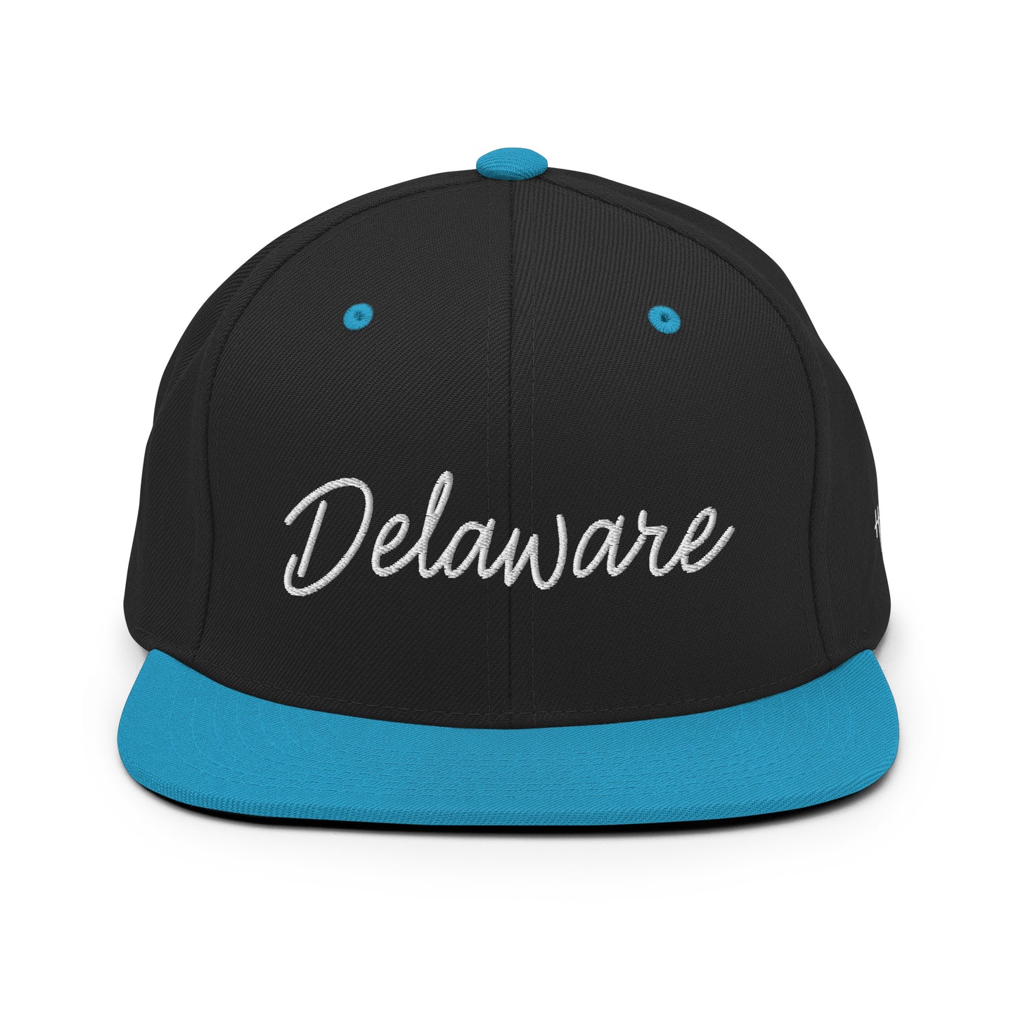 Delaware Retro Script 6 Panel Snapback Hat