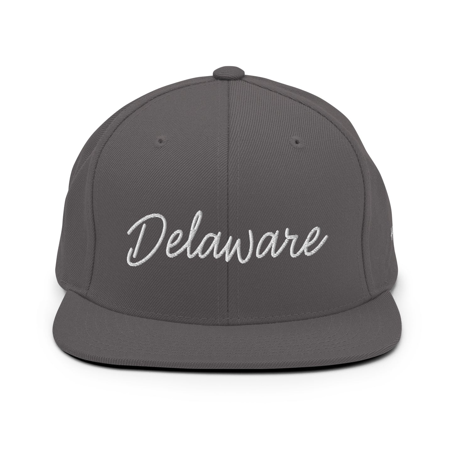 Delaware Retro Script 6 Panel Snapback Hat