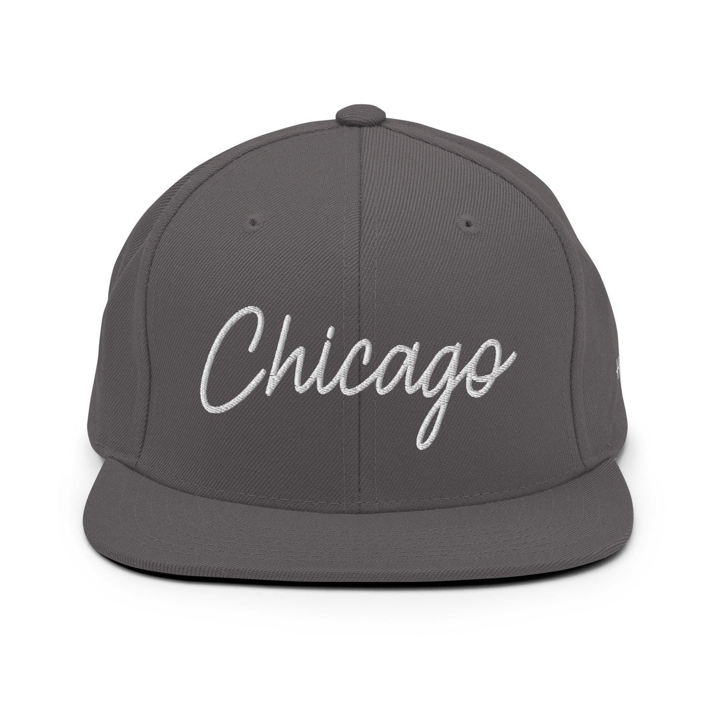 Chicago Retro Script 6 Panel Snapback Hat