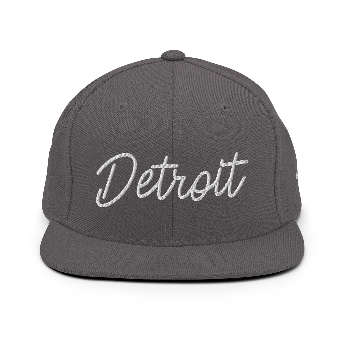 Detroit Retro Script 6 Panel Snapback Hat