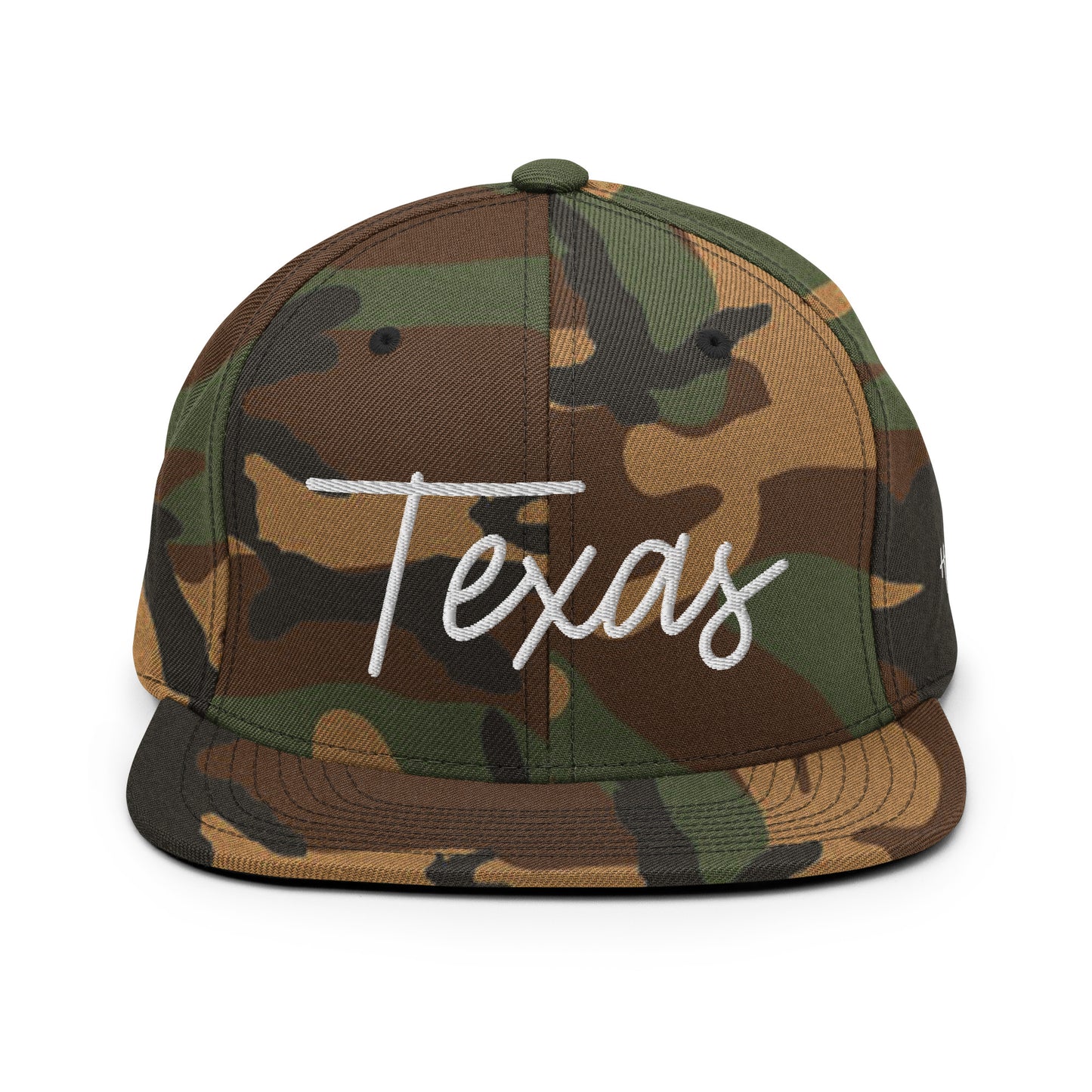 Texas Retro Script 6 Panel Snapback Hat