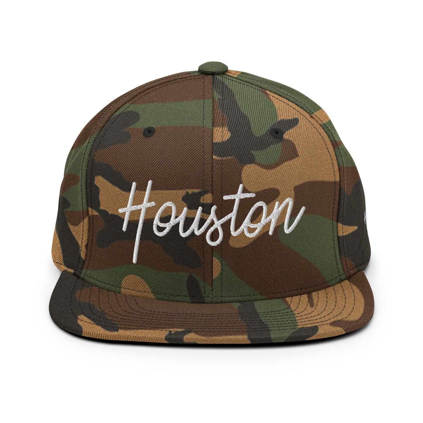 Houston Retro Script 6 Panel Snapback Hat