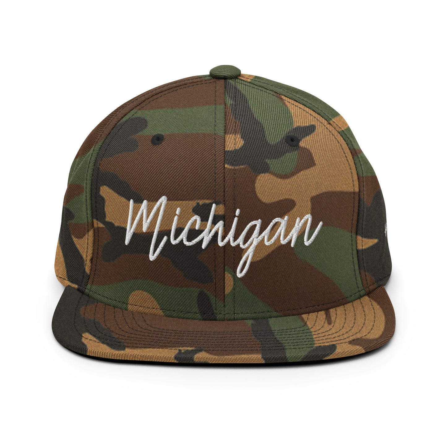 Michigan Retro Script 6 Panel Snapback Hat