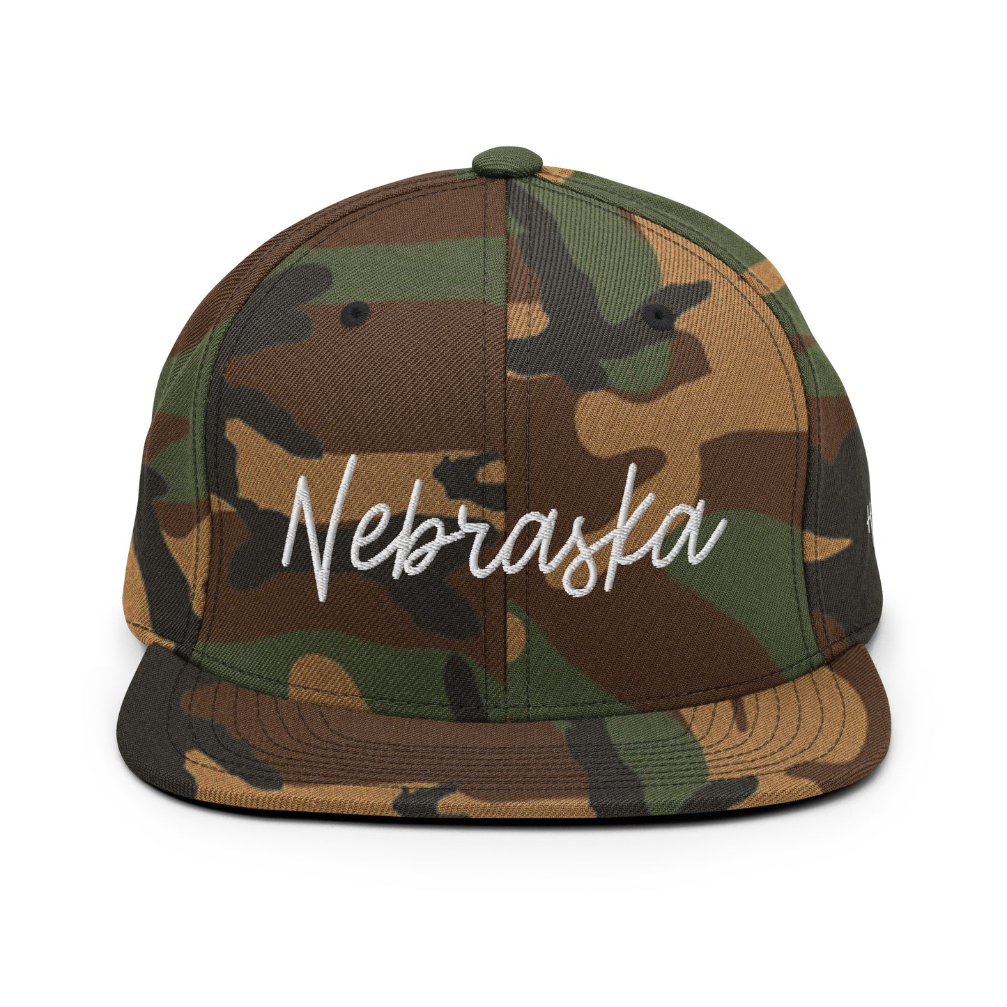 Nebraska Retro Script 6 Panel Snapback Hat