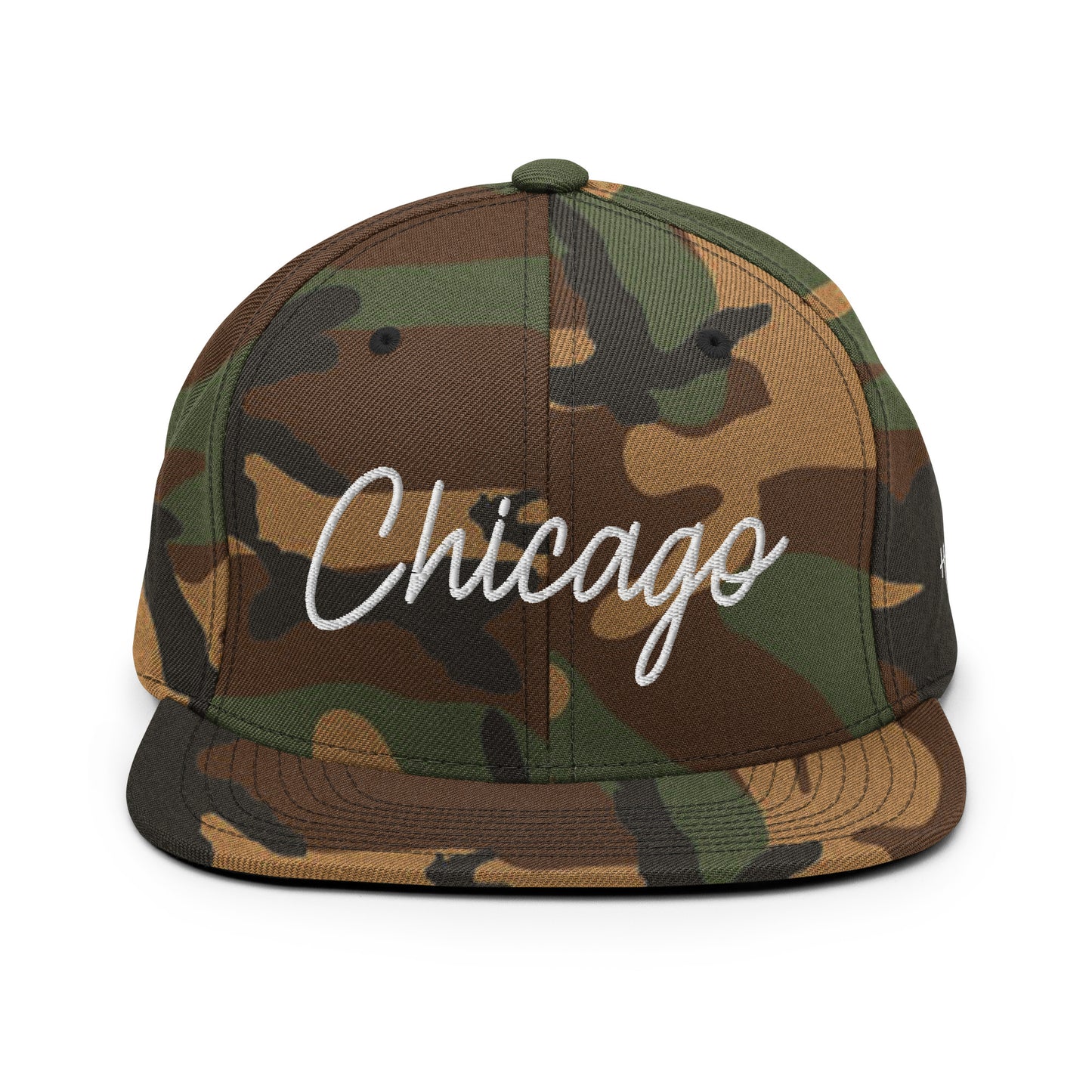 Chicago Retro Script 6 Panel Snapback Hat