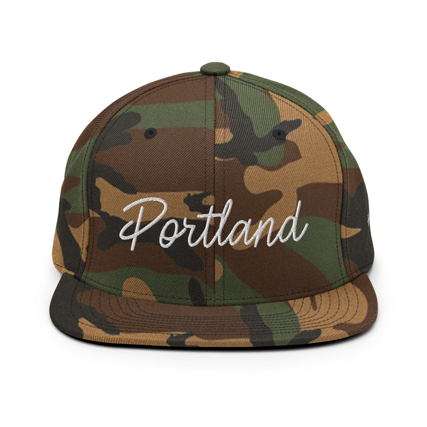 Portland Retro Script 6 Panel Snapback Hat