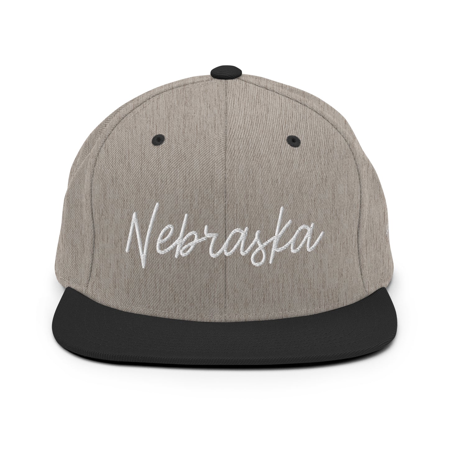 Nebraska Retro Script 6 Panel Snapback Hat