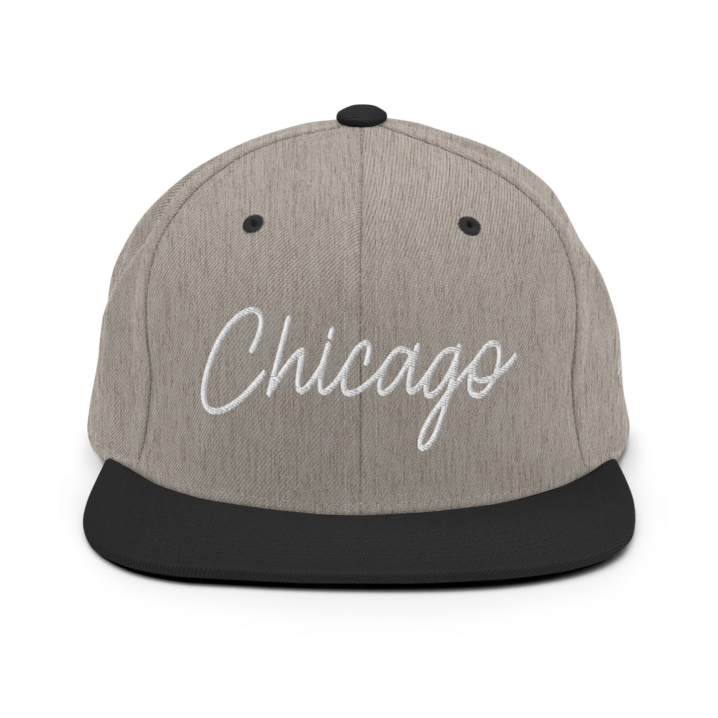 Chicago Retro Script 6 Panel Snapback Hat