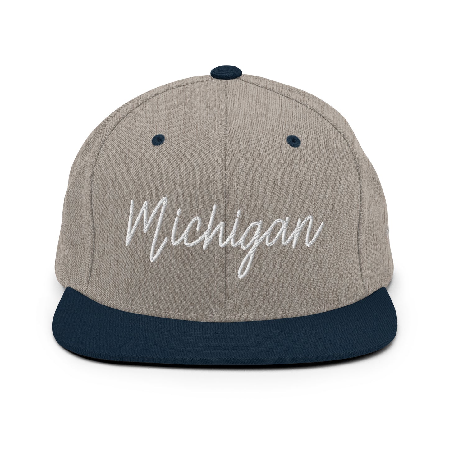 Michigan Retro Script 6 Panel Snapback Hat