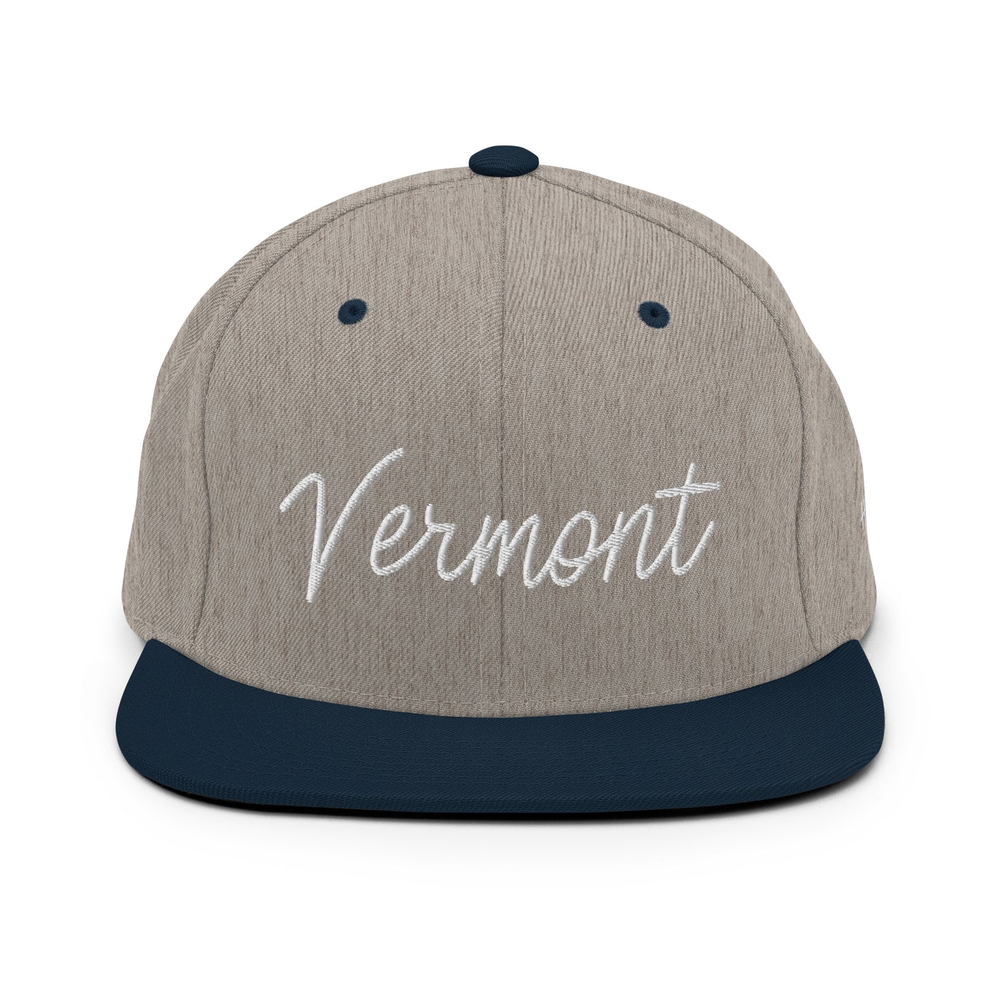 Vermont Retro Script 6 Panel Snapback Hat