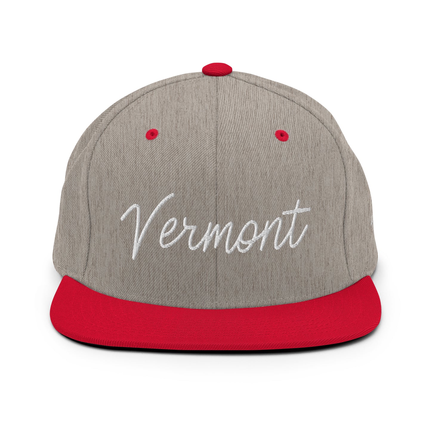 Vermont Retro Script 6 Panel Snapback Hat