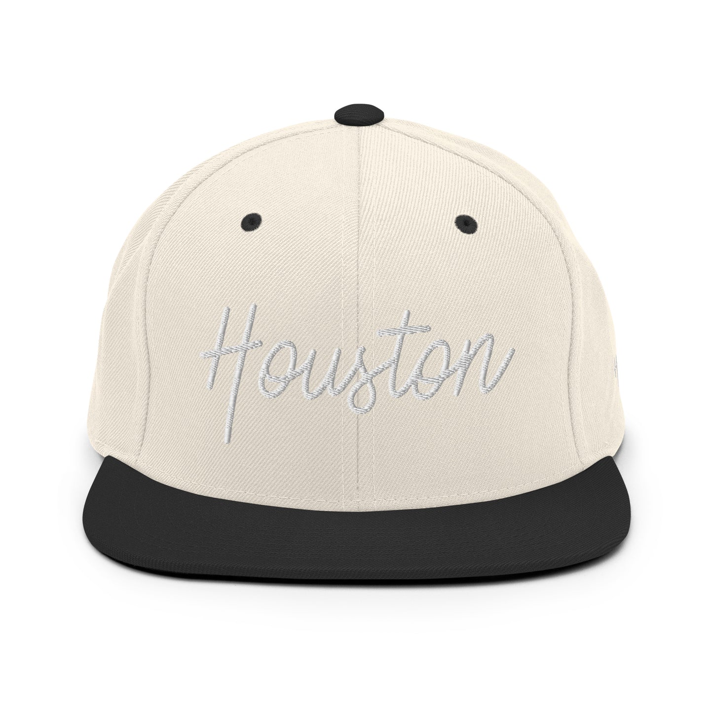 Houston Retro Script 6 Panel Snapback Hat