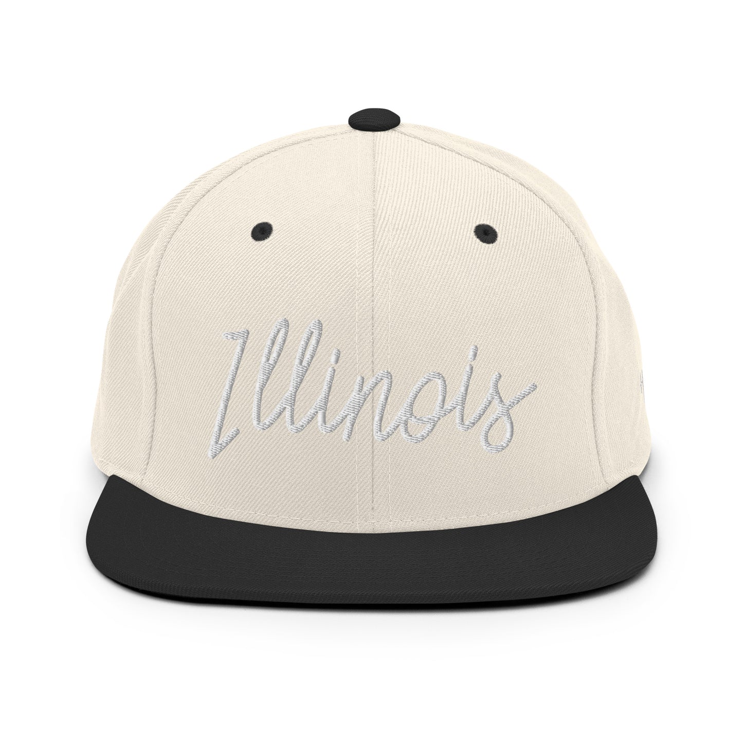 Illinois Retro Script 6 Panel Snapback Hat