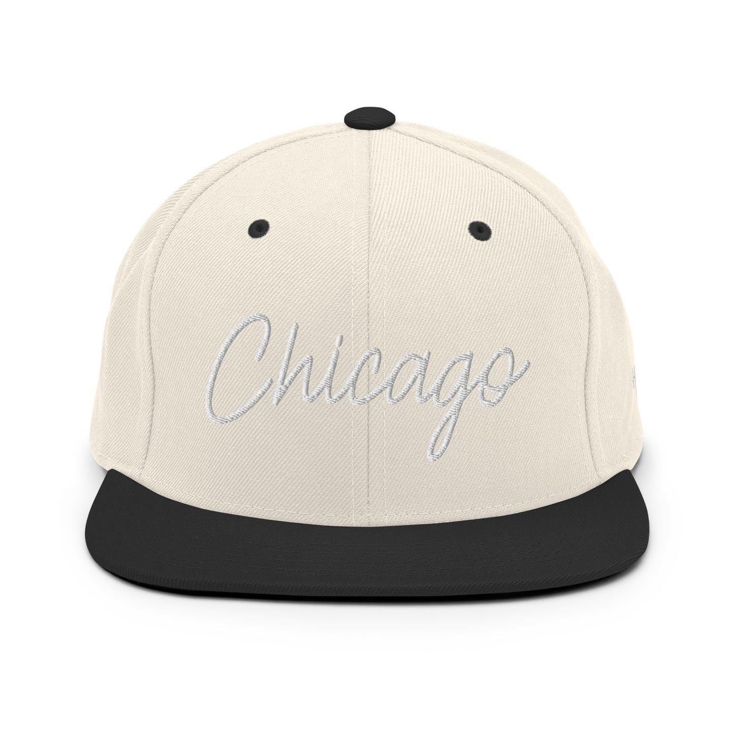 Chicago Retro Script 6 Panel Snapback Hat