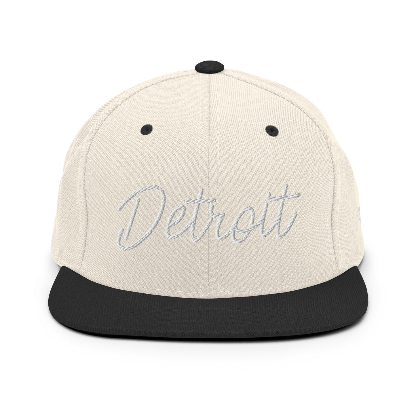 Detroit Retro Script 6 Panel Snapback Hat