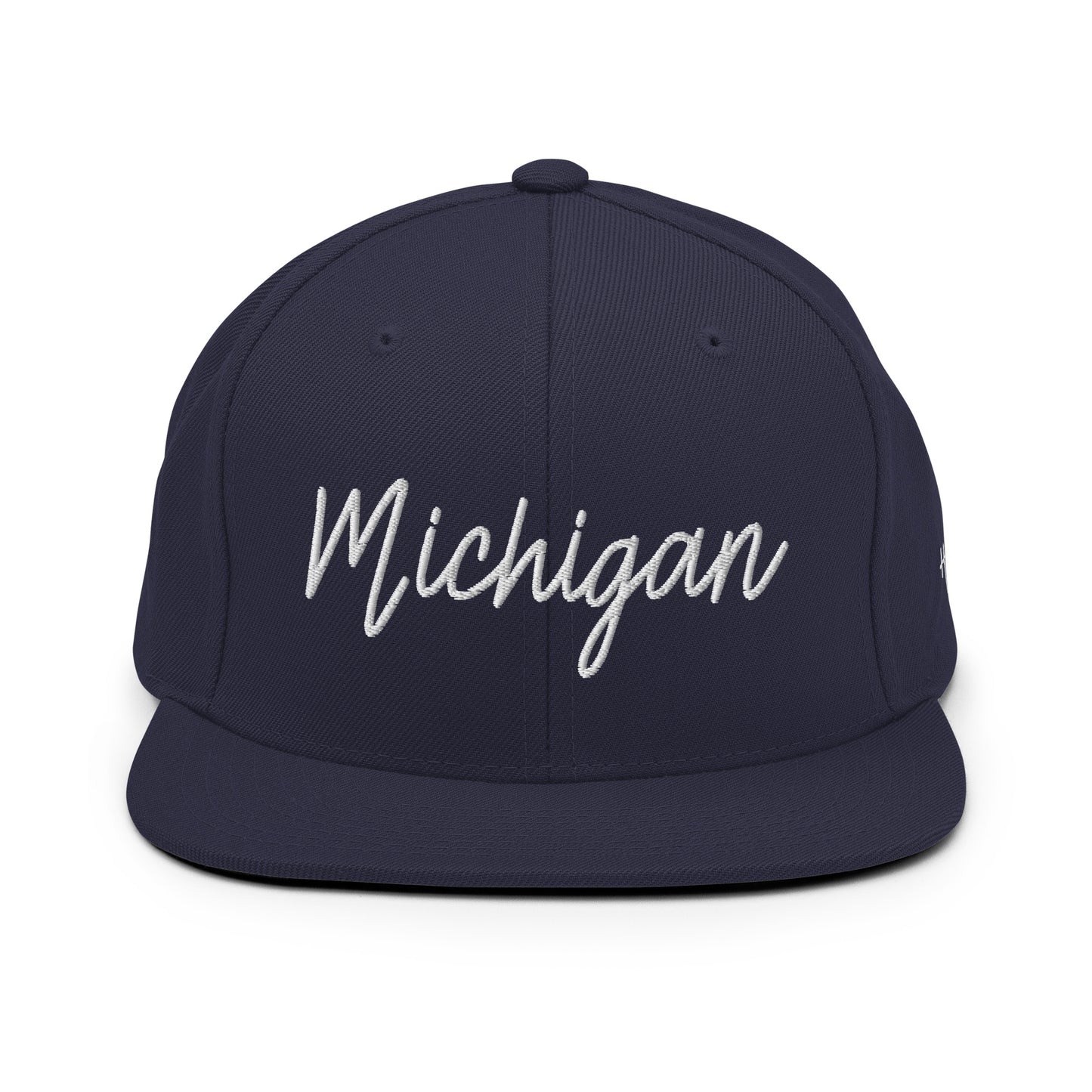 Michigan Retro Script 6 Panel Snapback Hat