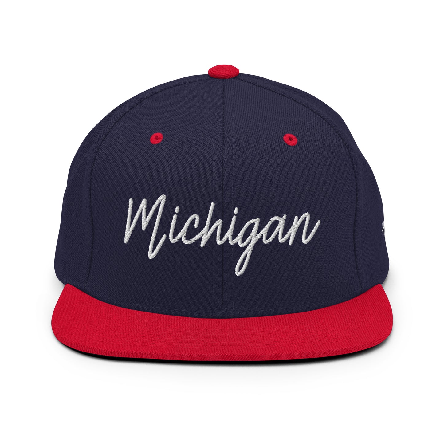 Michigan Retro Script 6 Panel Snapback Hat