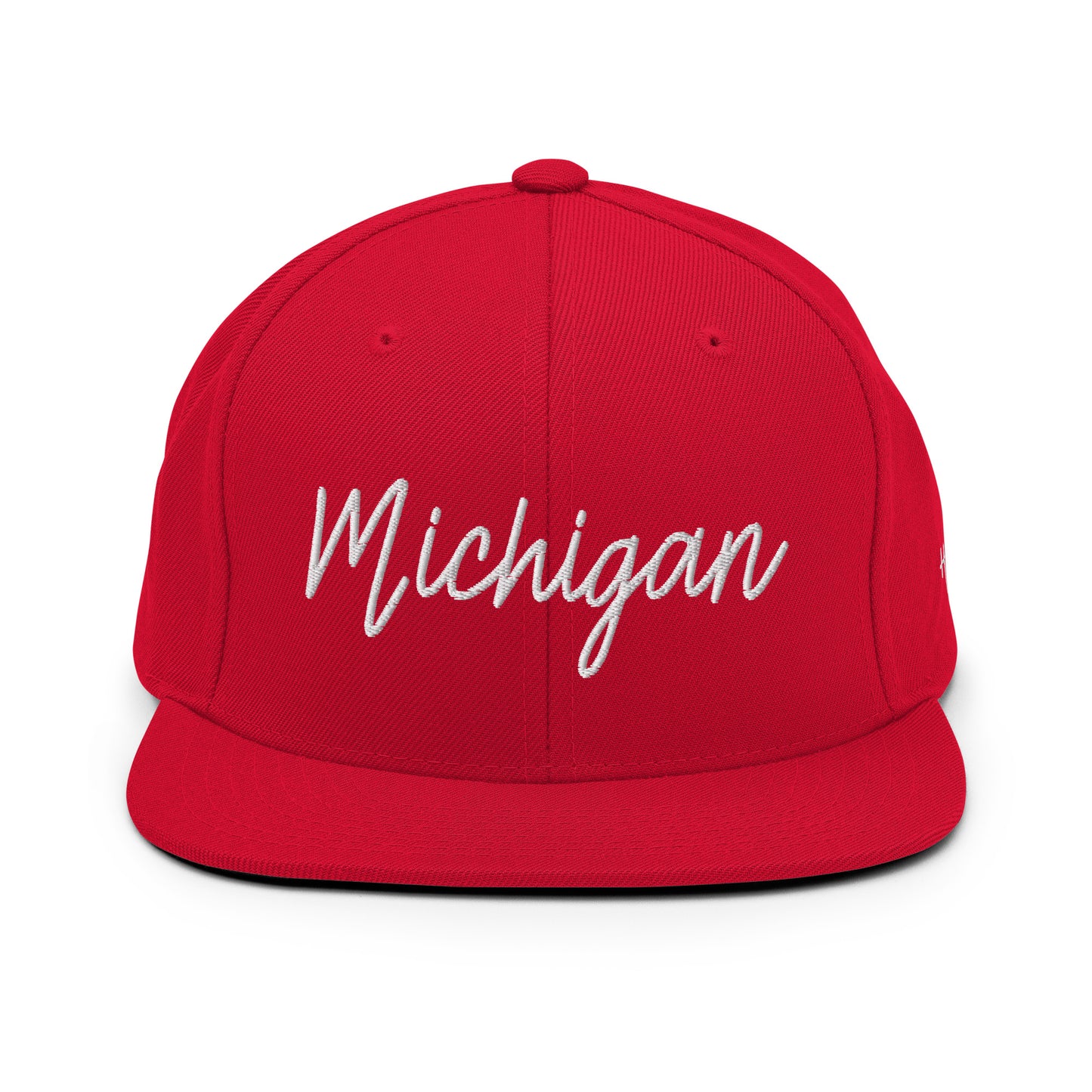 Michigan Retro Script 6 Panel Snapback Hat