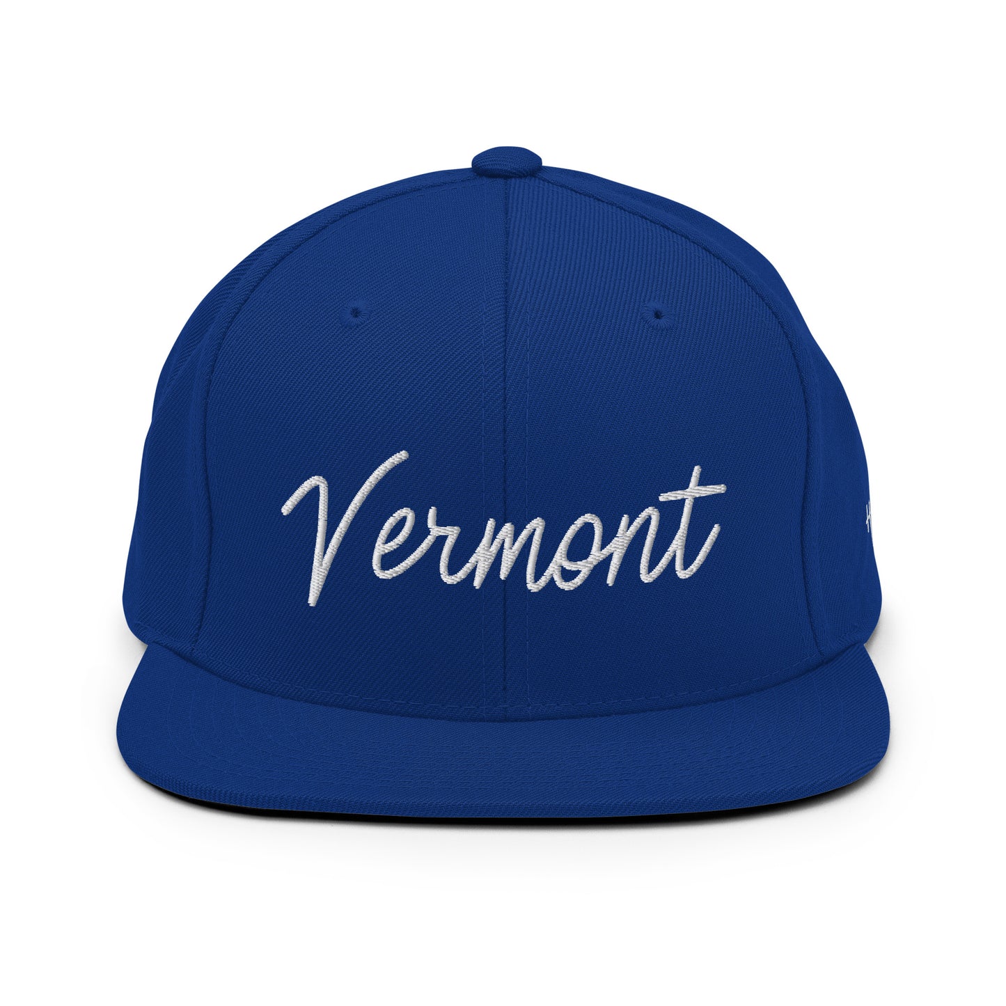 Vermont Retro Script 6 Panel Snapback Hat