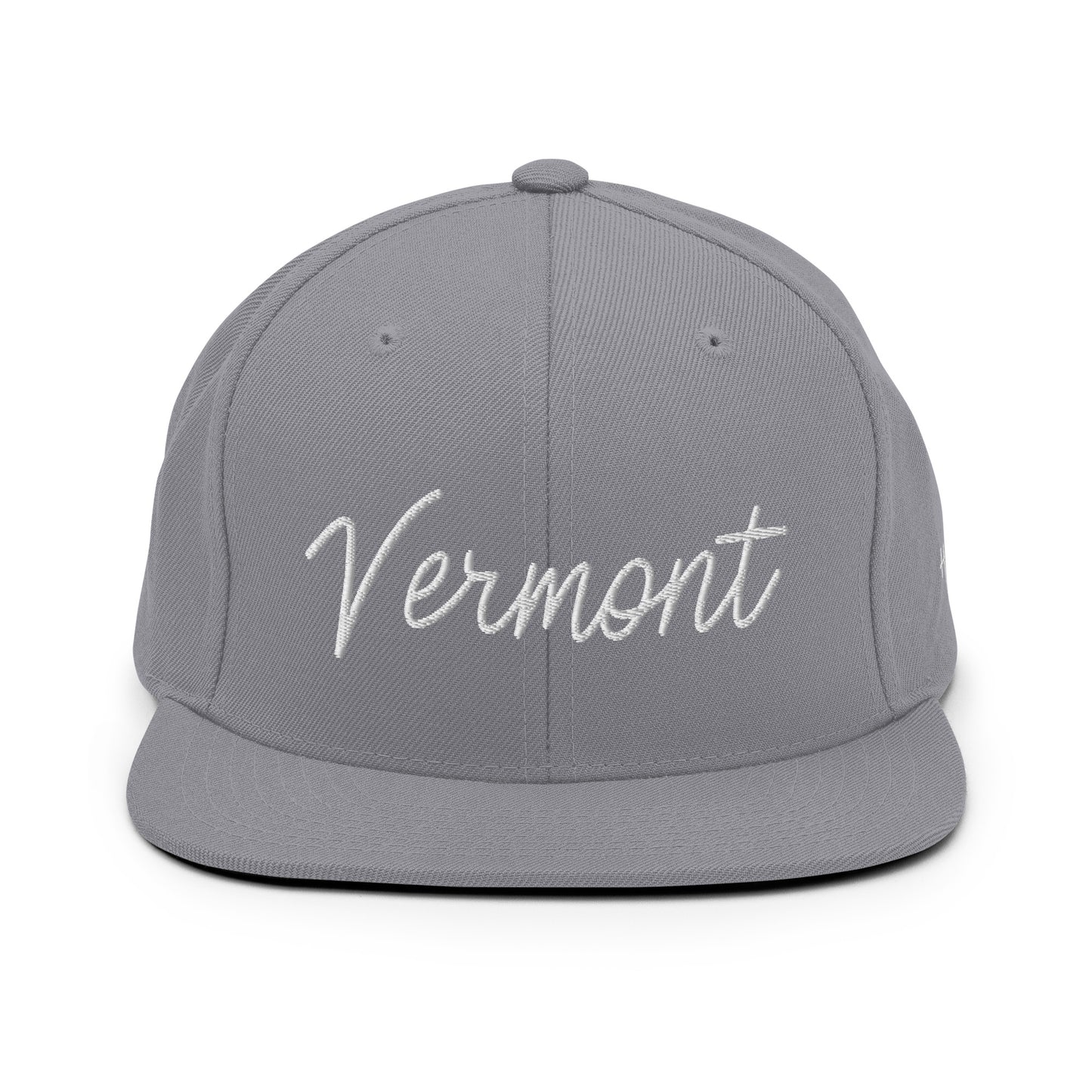 Vermont Retro Script 6 Panel Snapback Hat