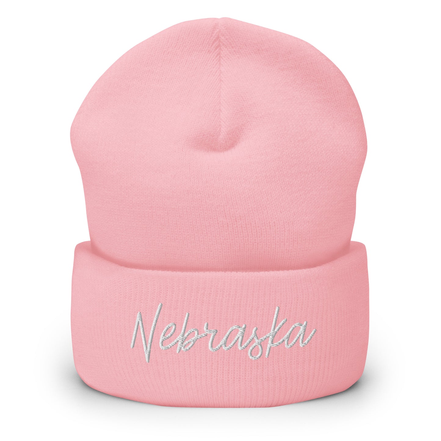 Nebraska Retro Script Cuffed Beanie Hat