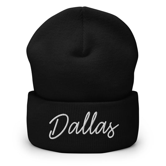 Dallas Retro Script Cuffed Beanie Hat