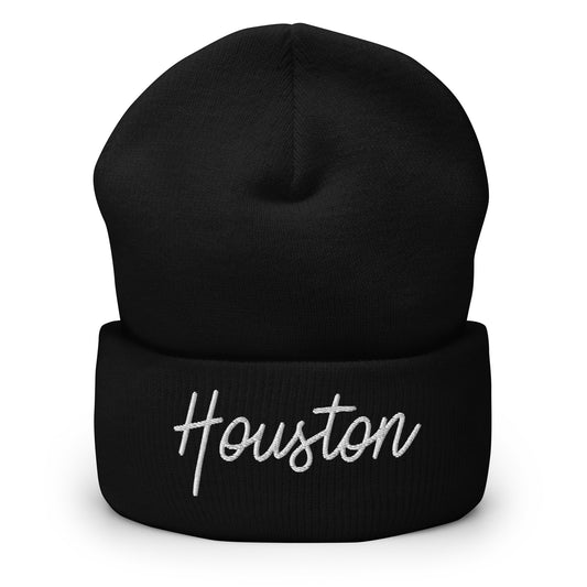 Houston Retro Script Cuffed Beanie Hat