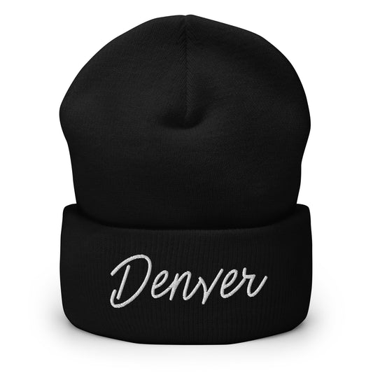 Denver Retro Script Cuffed Beanie Hat