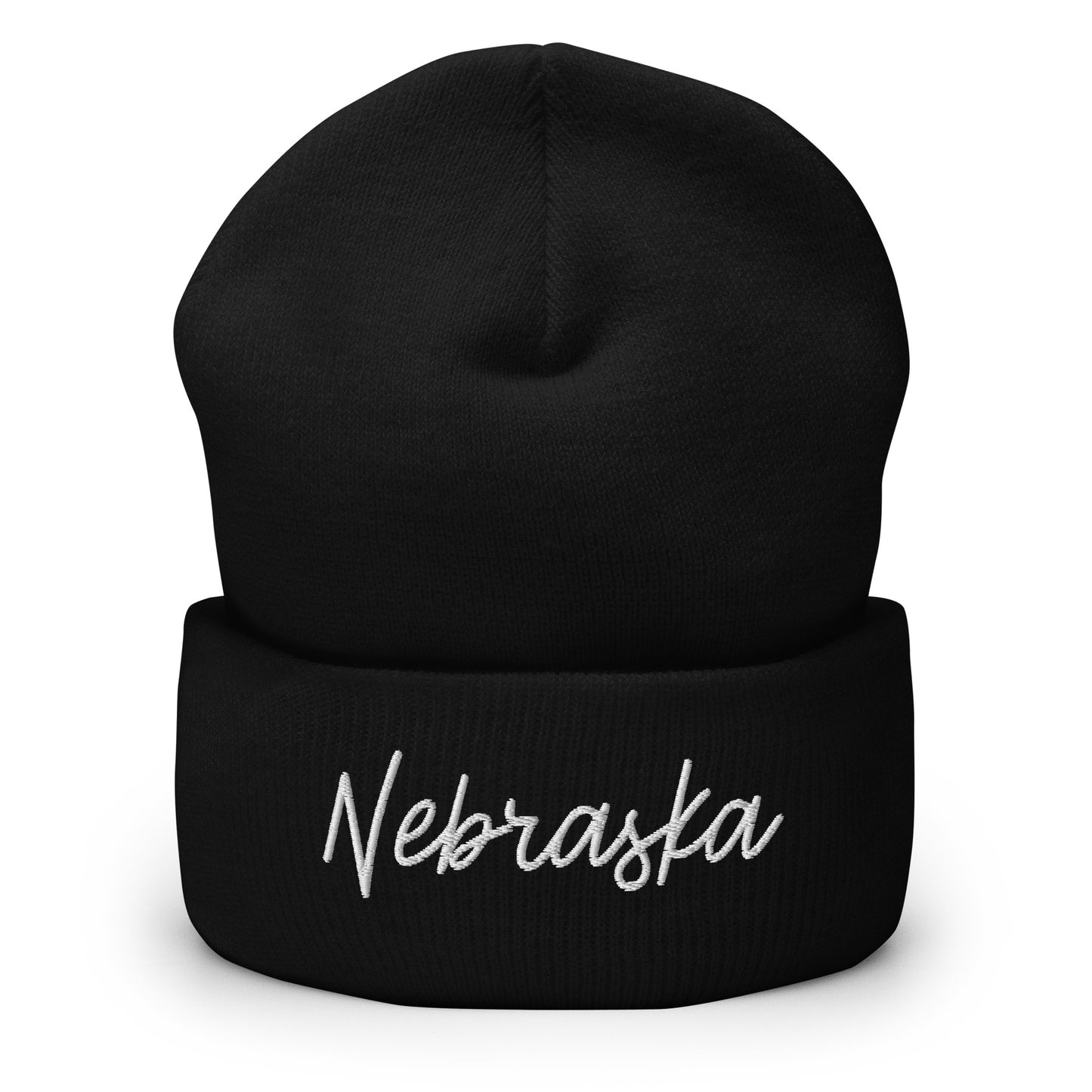 Nebraska Retro Script Cuffed Beanie Hat