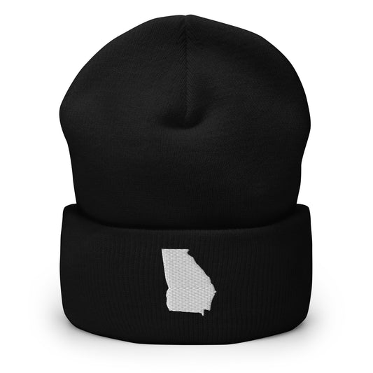 Georgia State Silhouette Cuffed Beanie Hat