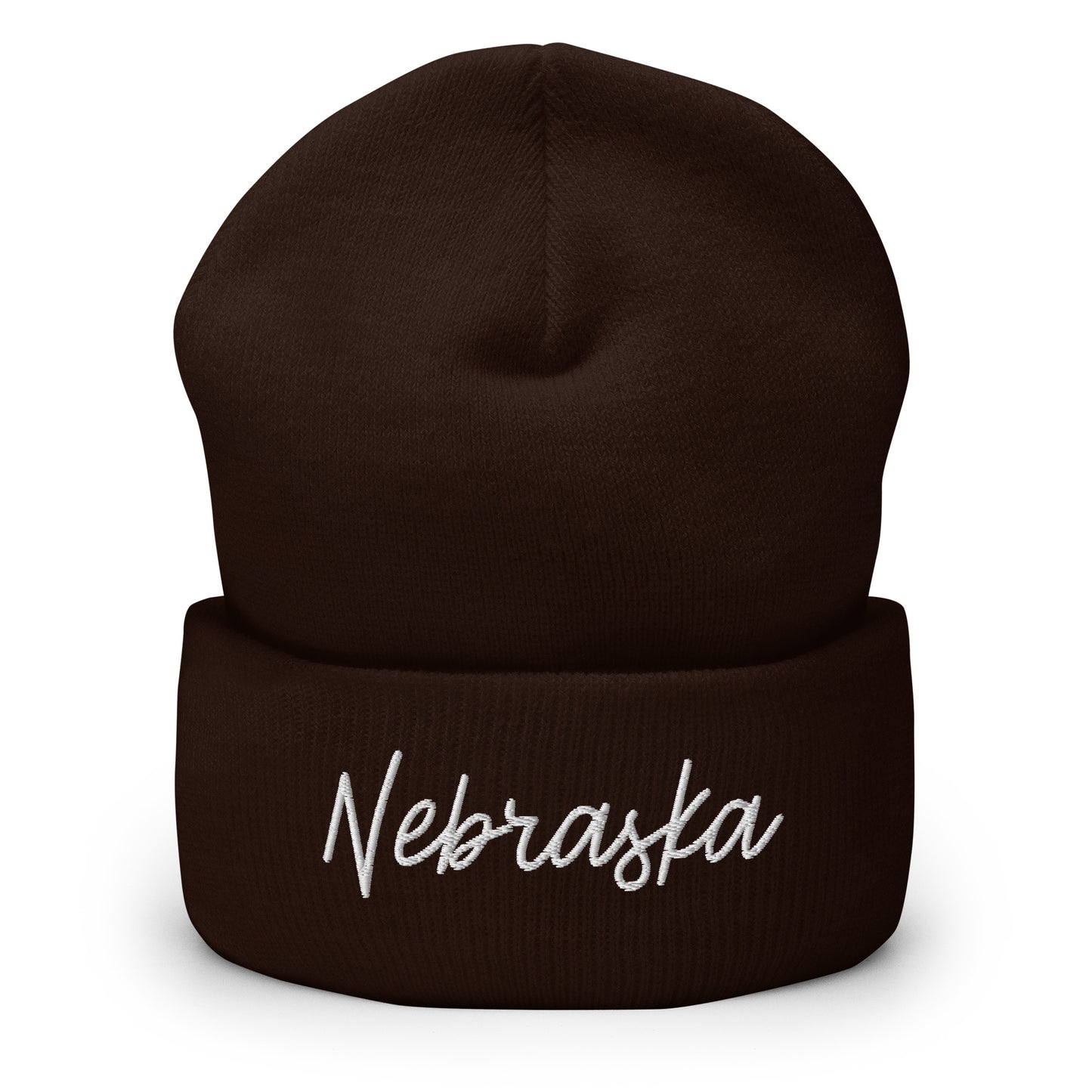 Nebraska Retro Script Cuffed Beanie Hat