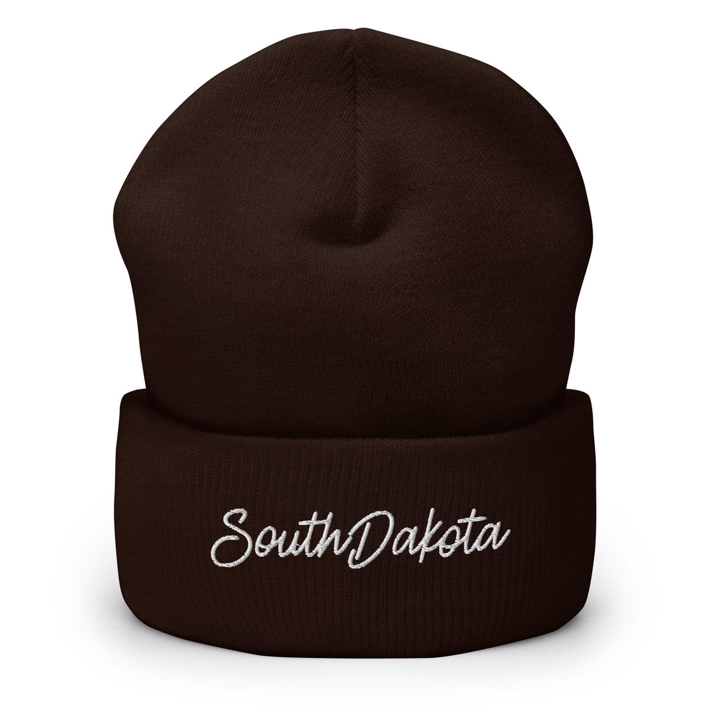 South Dakota Retro Script Cuffed Beanie Hat