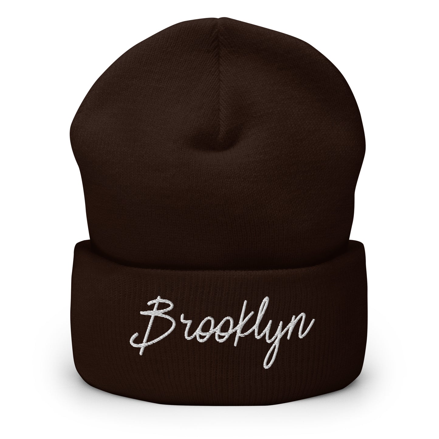 Brooklyn Retro Script Cuffed Beanie Hat