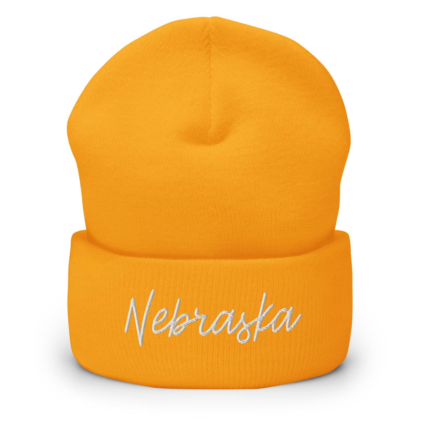 Nebraska Retro Script Cuffed Beanie Hat