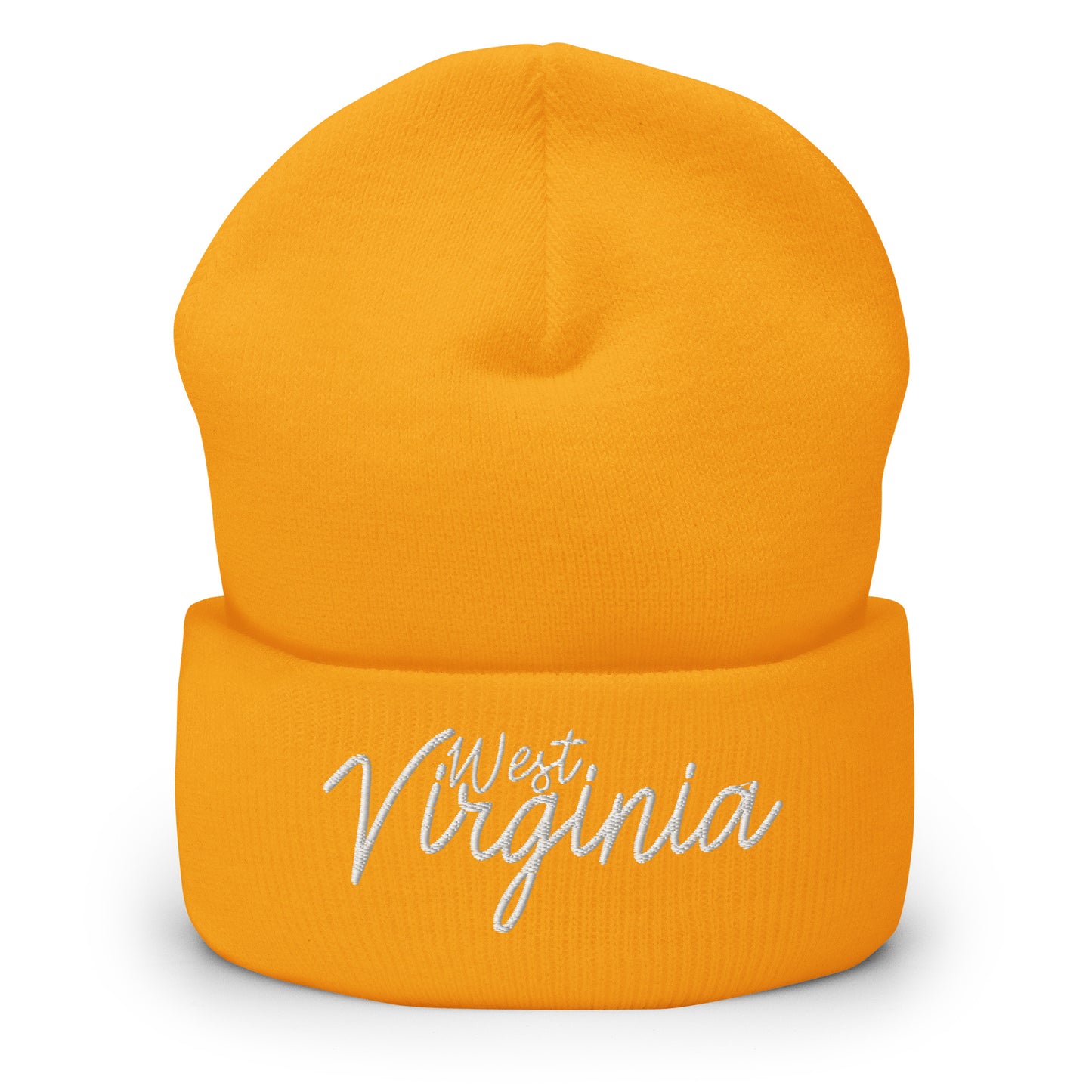 West Virginia Retro Script Cuffed Beanie Hat