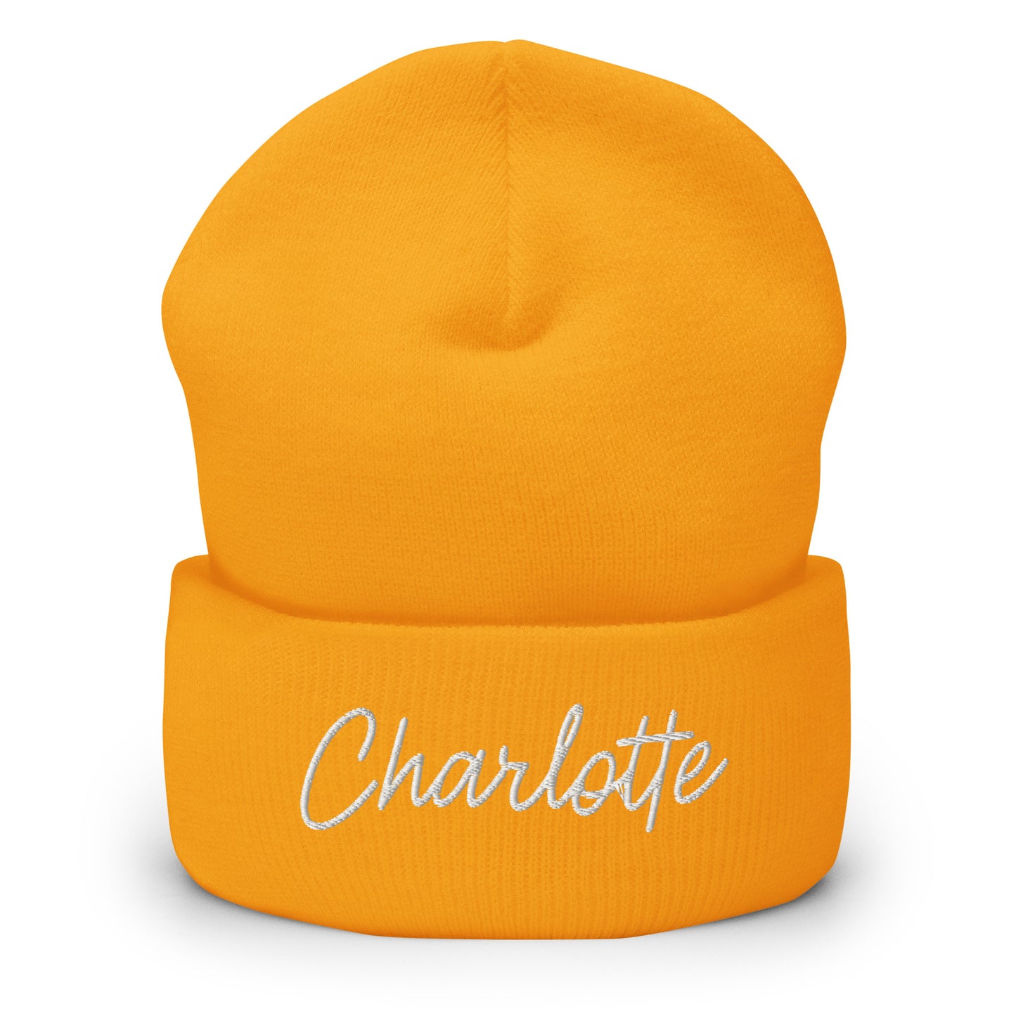 Charlotte Retro Script Cuffed Beanie Hat