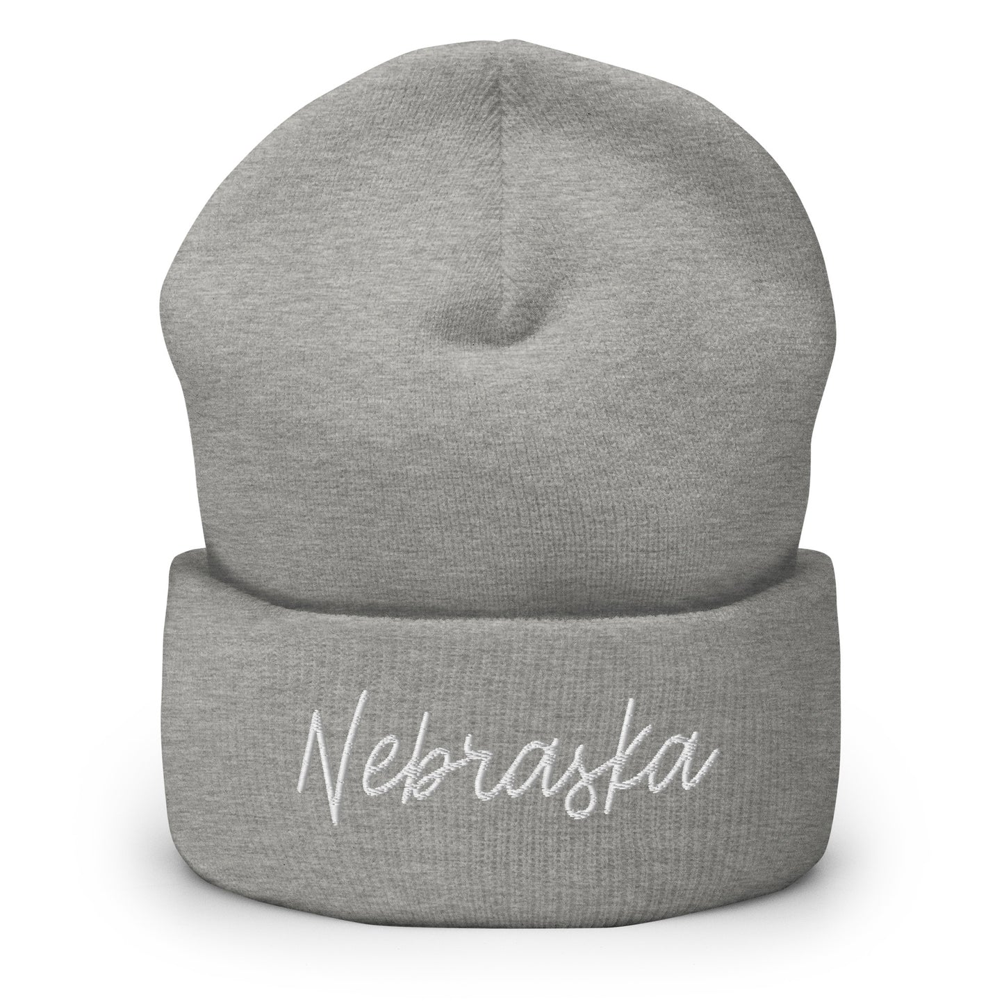 Nebraska Retro Script Cuffed Beanie Hat