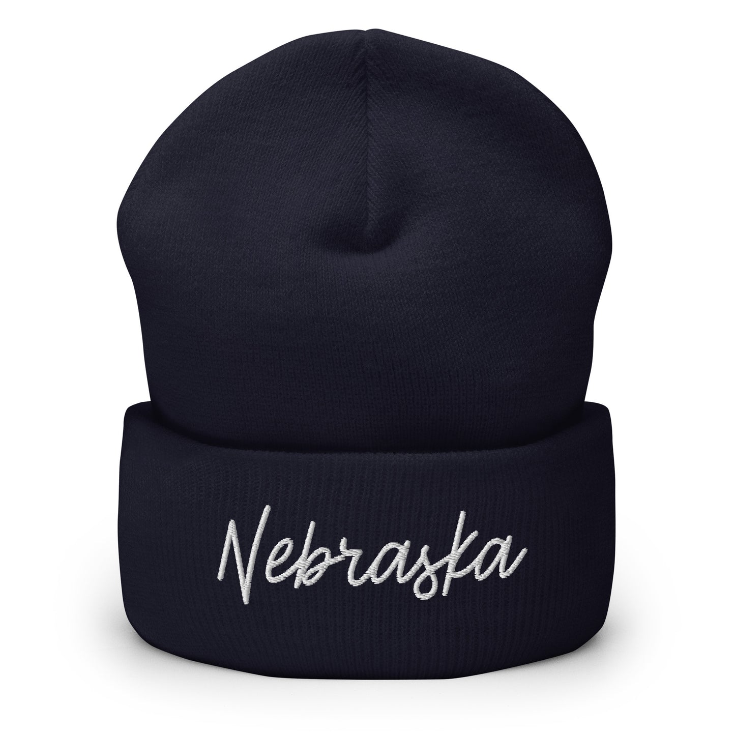 Nebraska Retro Script Cuffed Beanie Hat