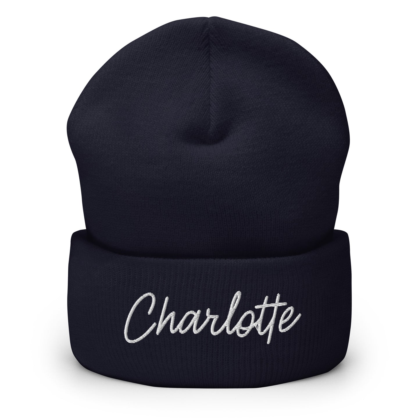Charlotte Retro Script Cuffed Beanie Hat