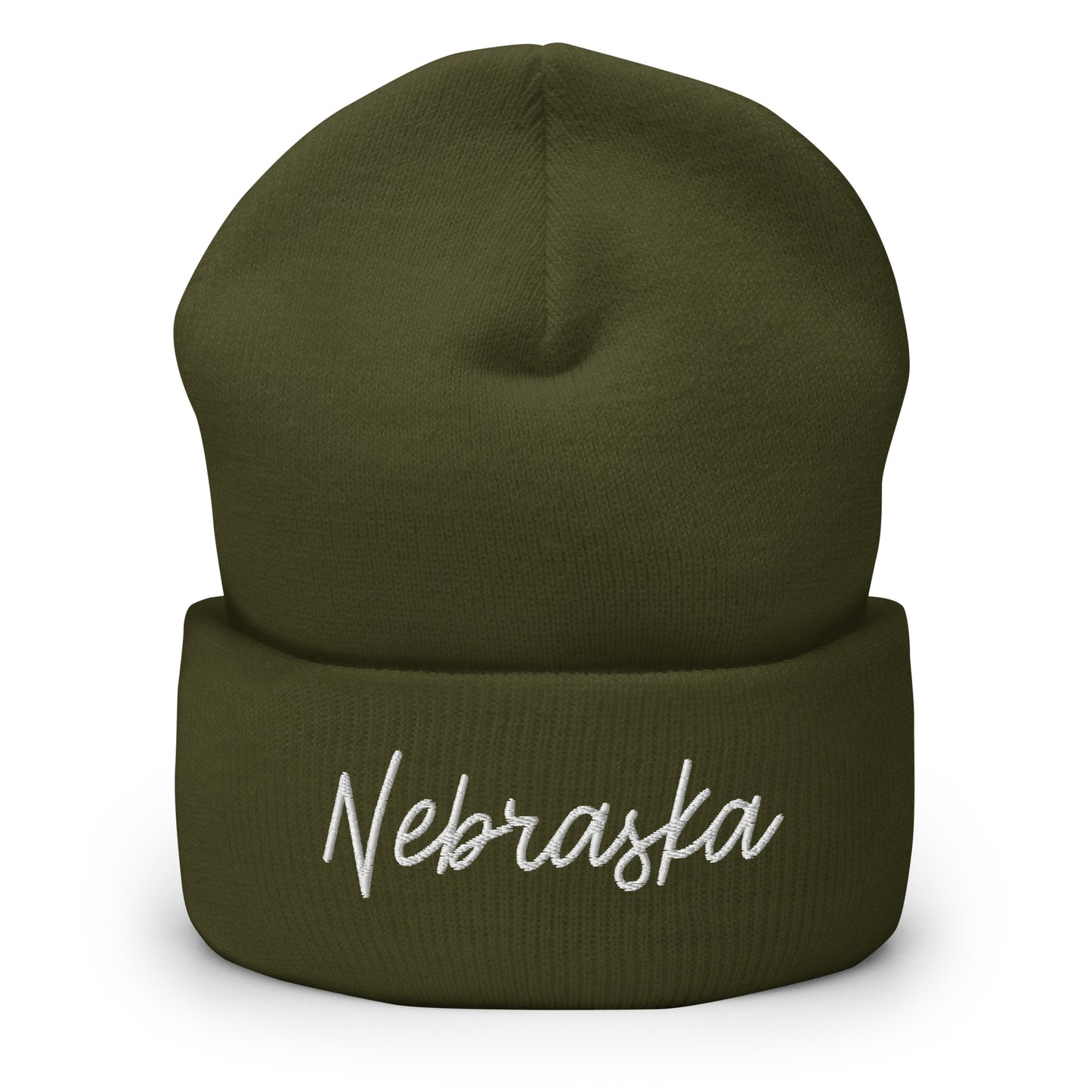 Nebraska Retro Script Cuffed Beanie Hat