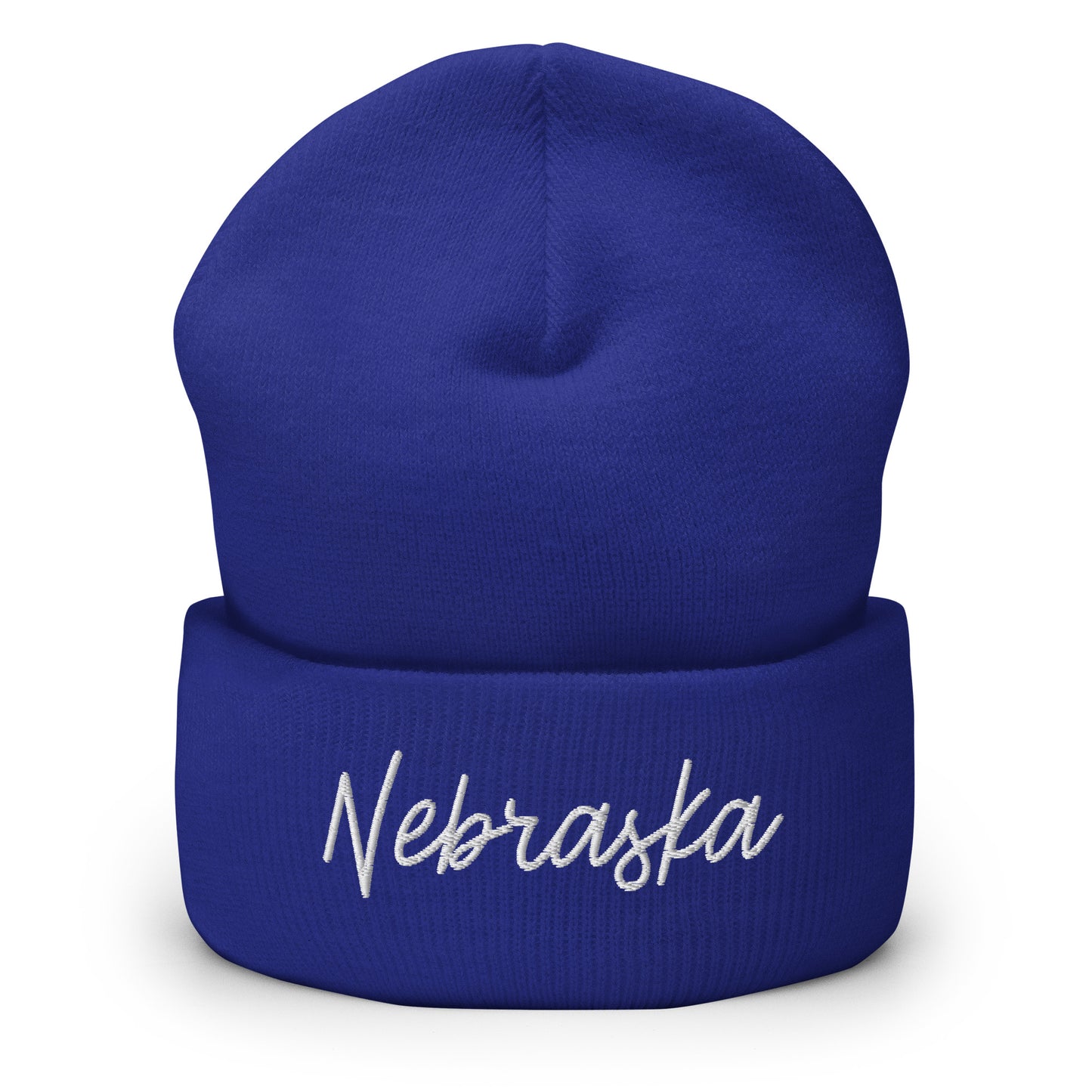 Nebraska Retro Script Cuffed Beanie Hat