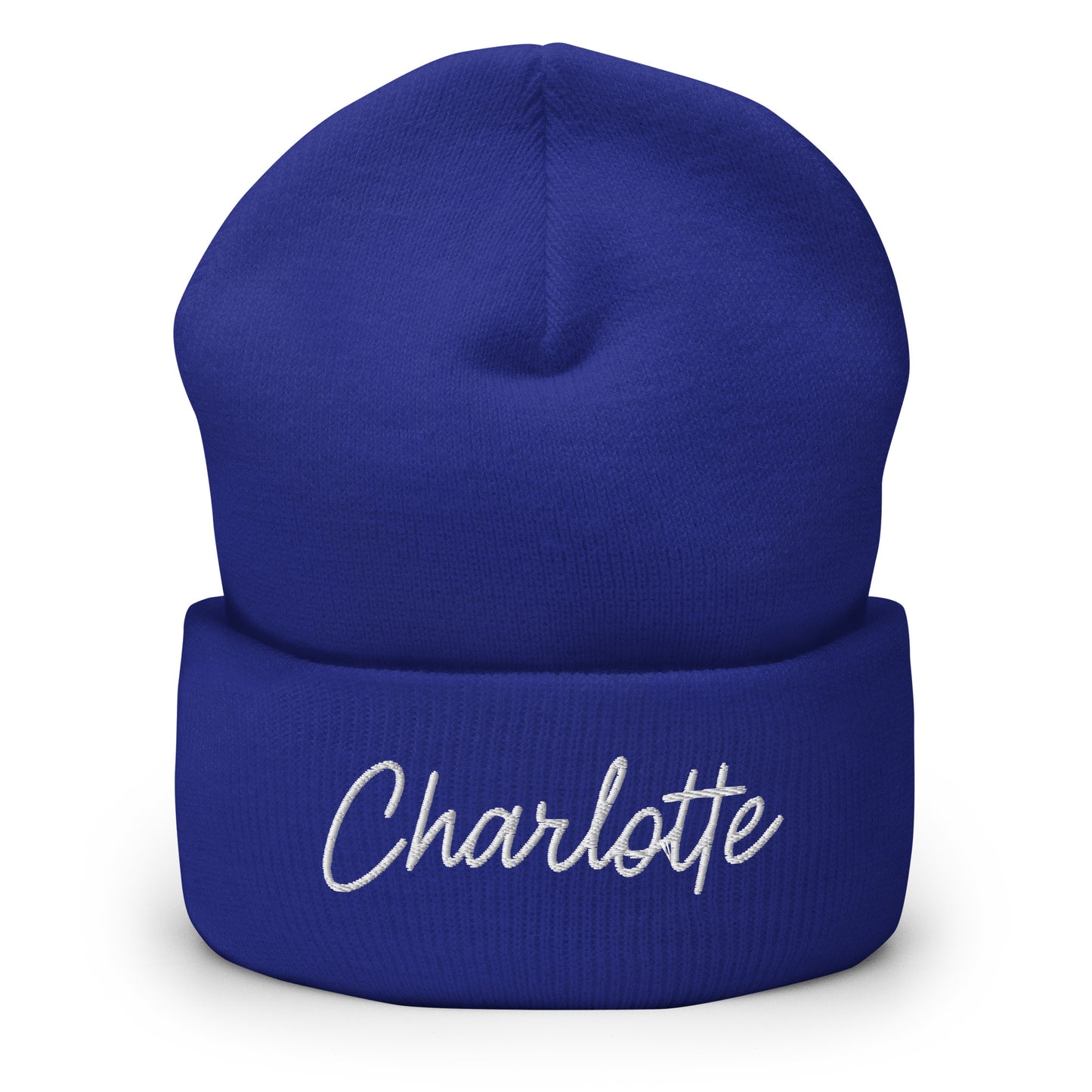 Charlotte Retro Script Cuffed Beanie Hat