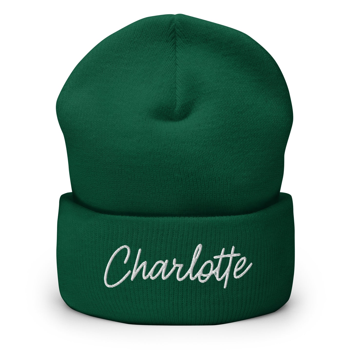 Charlotte Retro Script Cuffed Beanie Hat