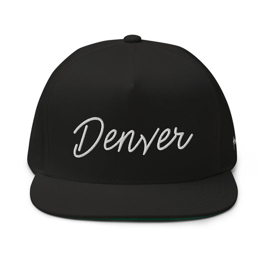 Denver Retro Script 5 Panel A-Frame Snapback Hat