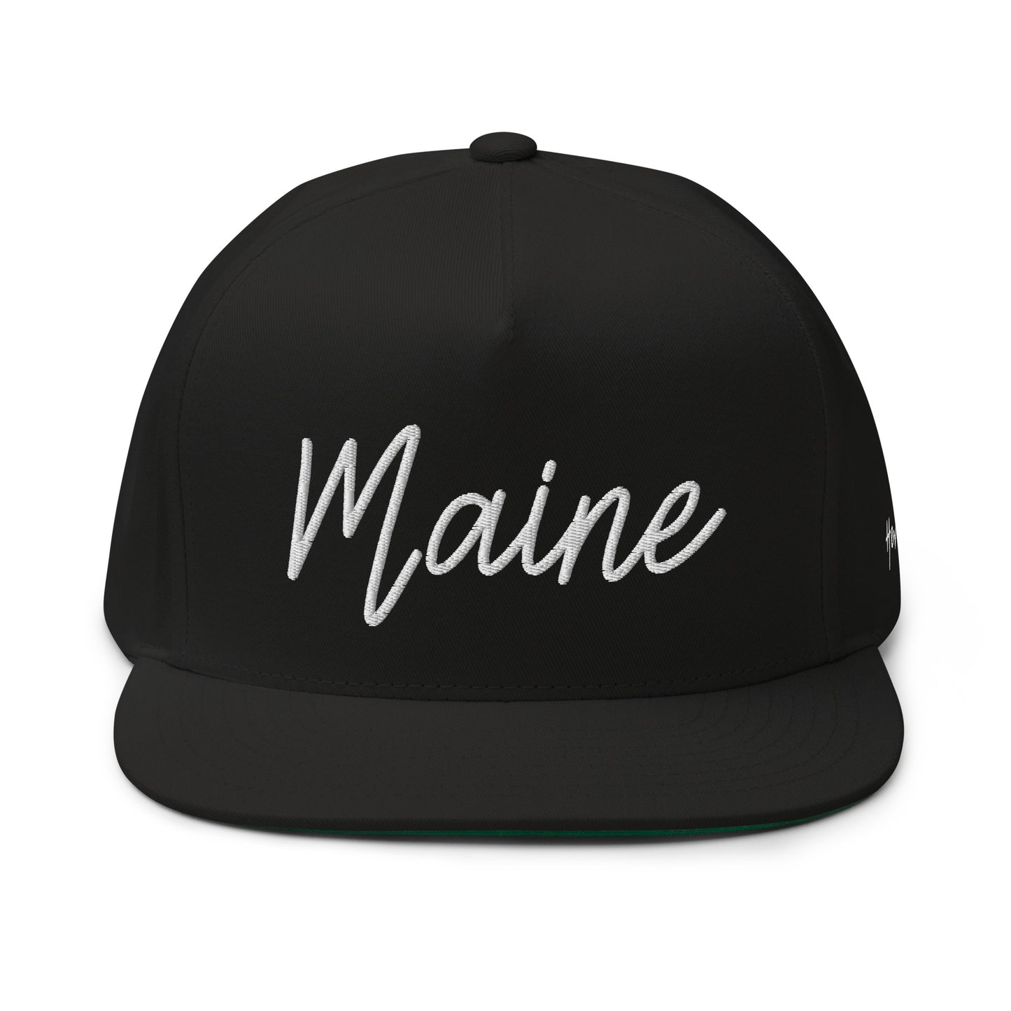 Maine Retro Script 5 Panel A-Frame Snapback Hat